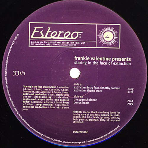 Cover Frankie Valentine - Staring In The Face Of Extinction (12) Schallplatten Ankauf