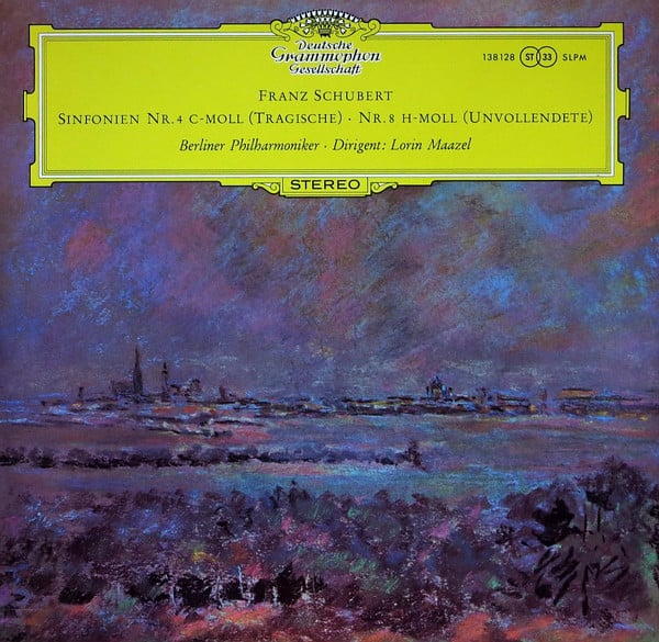 Cover Franz Schubert, Berliner Philharmoniker · Lorin Maazel - Sinfonien Nr. 4 C-Moll (Tragische) · Nr. 8 H-Moll (Unvollendete) (LP, RE) Schallplatten Ankauf