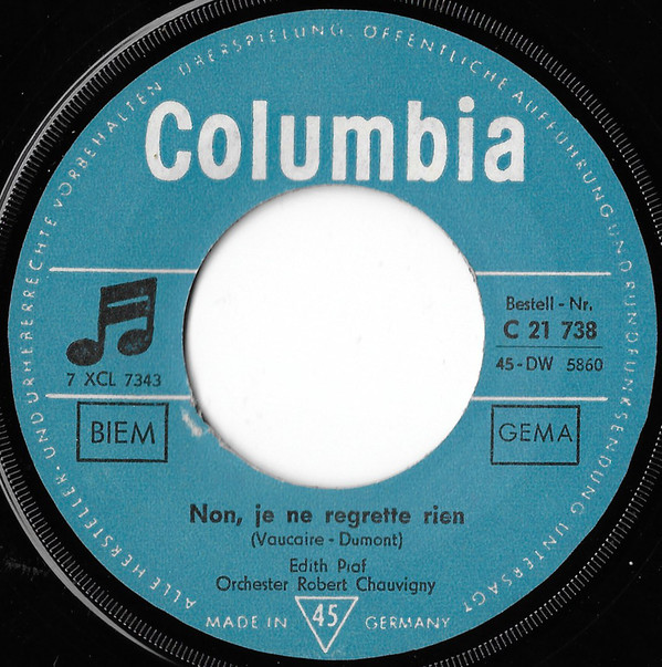 Bild Edith Piaf - Non, Je Ne Regrette Rien / Les Mots D'Amour (7, Single) Schallplatten Ankauf
