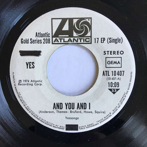 Cover Yes - And You And I / Roundabout (7, EP) Schallplatten Ankauf