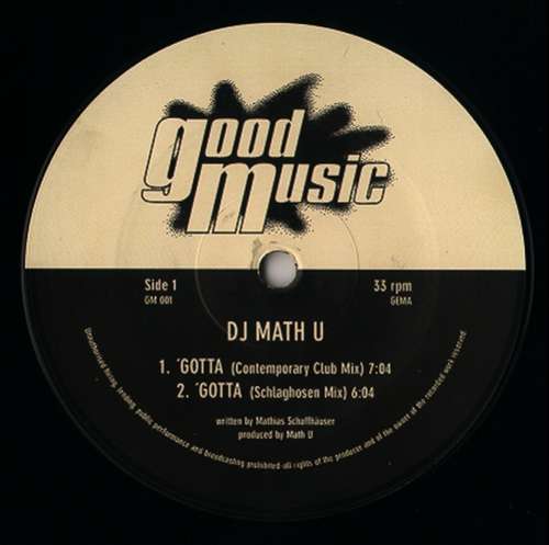 Cover DJ Math U - 'Gotta / Confidence (12) Schallplatten Ankauf