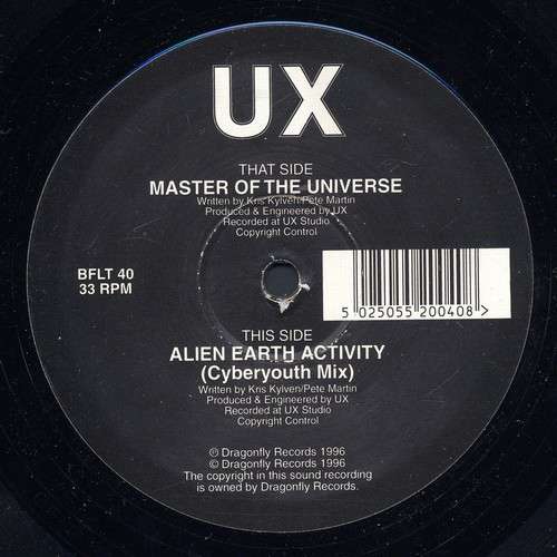 Cover UX - Master Of The Universe / Alien Earth Activity (Cyberyouth Mix) (12) Schallplatten Ankauf
