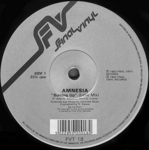 Cover Amnesia (16) - Burning Up (12) Schallplatten Ankauf