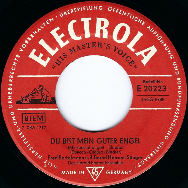 Cover Fred Bertelmann - Ich Bin Ja Nur Ein Troubadour / Du Bist Mein Guter Engel (7, Single, Mono) Schallplatten Ankauf