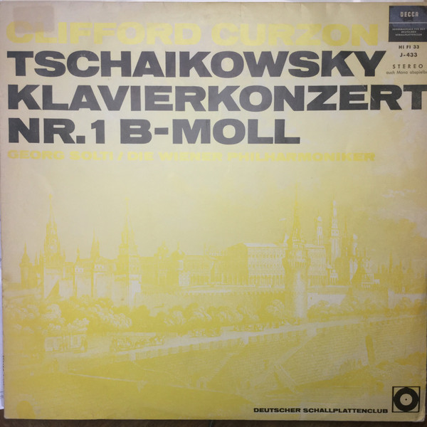 Cover Tschaikowsky* - Clifford Curzon, Georg Solti, Die Wiener Philharmoniker* - Klavierkonzert Nr. 1 B-moll (LP, Club) Schallplatten Ankauf