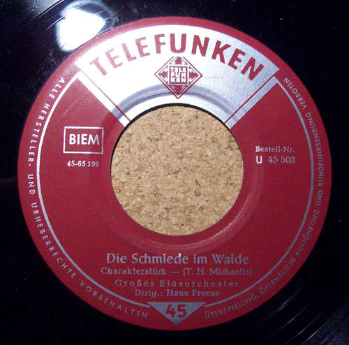 Cover Großes Blasorchester Dirig.: Hans Freese - Die Schmiede Im Walde (7) Schallplatten Ankauf