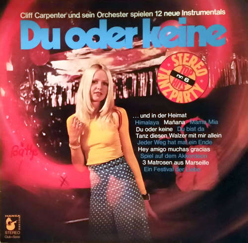 Cover Cliff Carpenter Und Sein Orchester - Du Oder Keine (Cliff Carpenter Und Sein Orchester Spielen 12 Neue Instrumentals) (LP) Schallplatten Ankauf