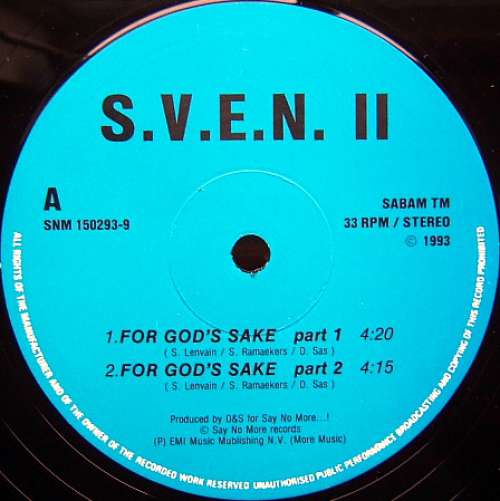 Cover S.V.E.N. II* - For God's Sake (12) Schallplatten Ankauf
