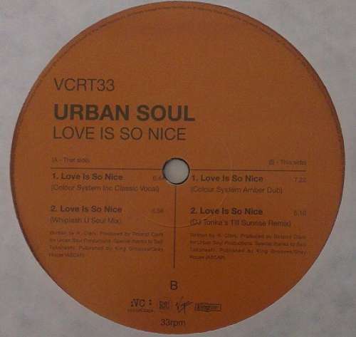 Cover Urban Soul - Love Is So Nice (12) Schallplatten Ankauf