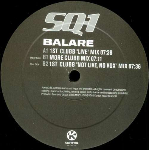 Cover SQ-1 - Balare (12) Schallplatten Ankauf