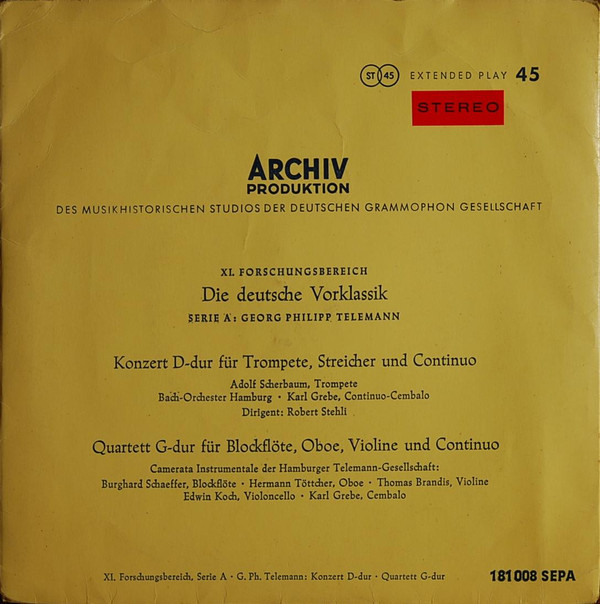 Bild Georg Philipp Telemann - Konzert D-Dur Für Trompete, Streicher Und Continuo (7) Schallplatten Ankauf
