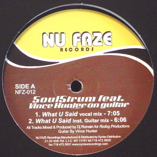 Cover Soulstrum Feat. Vince Hunter - What U Said (12) Schallplatten Ankauf