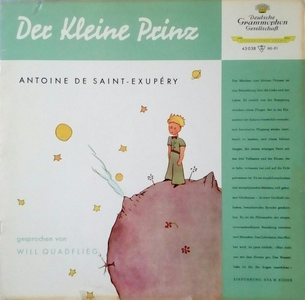 Cover Antoine de Saint-Exupéry Gesprochen Von Will Quadflieg - Der Kleine Prinz (LP, Mono, RE) Schallplatten Ankauf