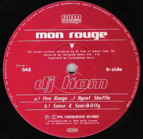 Cover DJ Kom - Mon Rouge (12) Schallplatten Ankauf