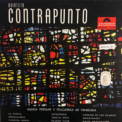 Cover Quinteto Contrapunto - Música Popular Y Folclórica De Venezuela (LP, Album, Mono) Schallplatten Ankauf