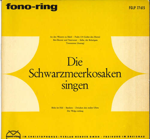 Cover Die Schwarzmeer Don Kosaken* - Die Schwarzmeerkosaken Singen (LP) Schallplatten Ankauf