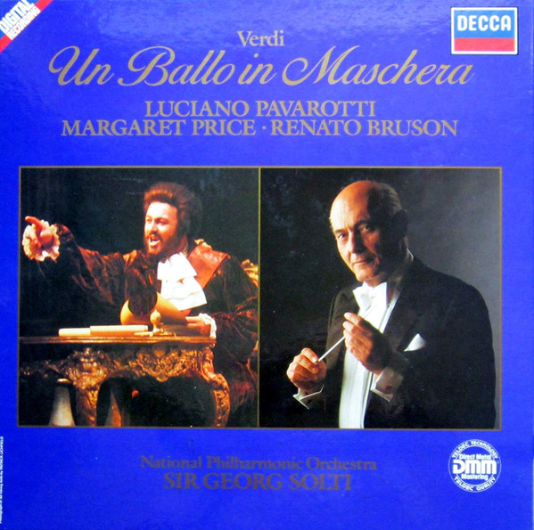 Cover Verdi*, Luciano Pavarotti, Margaret Price, Renato Bruson, National Philharmonic Orchestra, Georg Solti - Un Ballo In Maschera (3xLP + Box) Schallplatten Ankauf