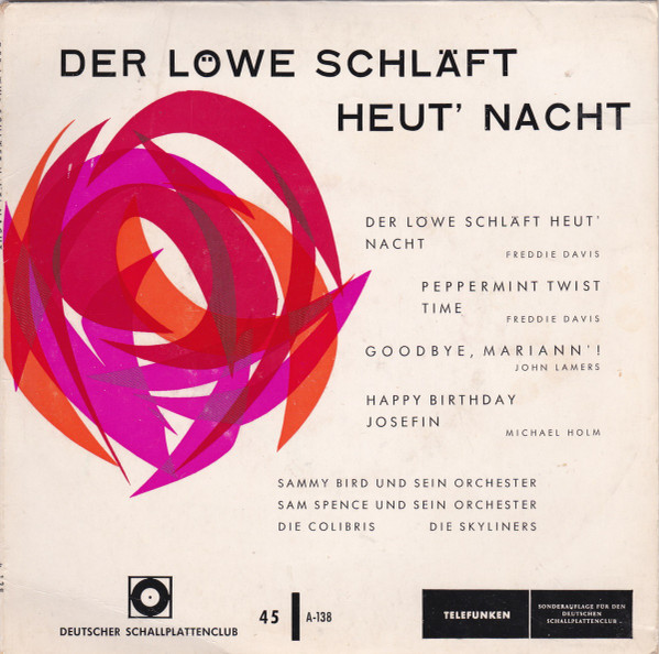 Cover Freddie Davis, John Lamers, Michael Holm -  Der Löwe Schläft Heut' Nacht  (7, EP) Schallplatten Ankauf