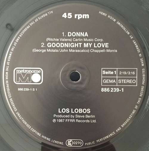 Cover Los Lobos - Donna (12, Maxi) Schallplatten Ankauf
