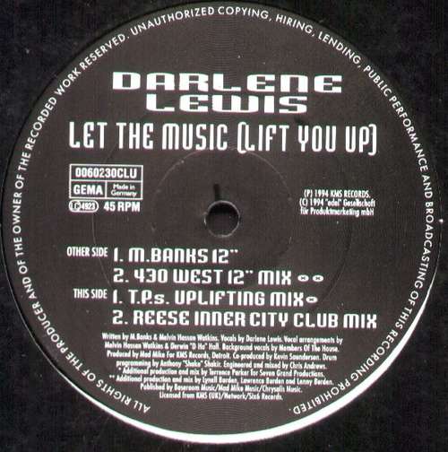 Cover Darlene Lewis - Let The Music (Lift You Up) (12) Schallplatten Ankauf