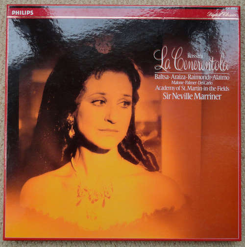Cover Rossini* - Baltsa*, Araiza*, Raimondi* - Sir Neville Marriner - La Cenerentola (3xLP + Box) Schallplatten Ankauf