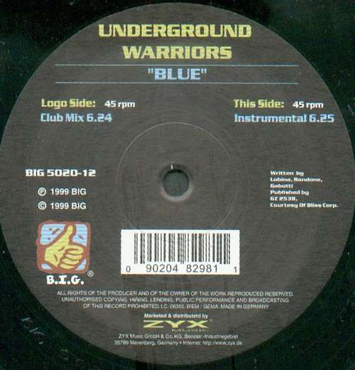 Cover Underground Warriors (2) - Blue (12) Schallplatten Ankauf