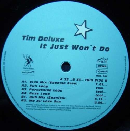Cover Tim Deluxe - It Just Won't Do (12) Schallplatten Ankauf