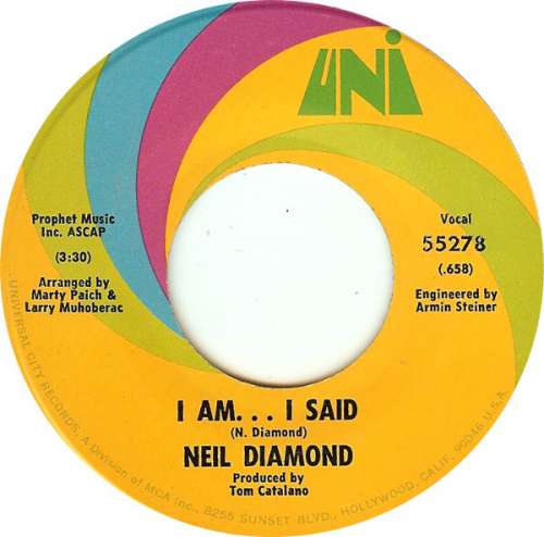 Cover Neil Diamond - I Am... I Said (7, Single) Schallplatten Ankauf
