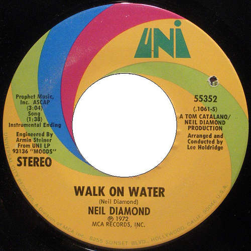 Cover Neil Diamond - Walk On Water / High Rolling Man (7, Single) Schallplatten Ankauf