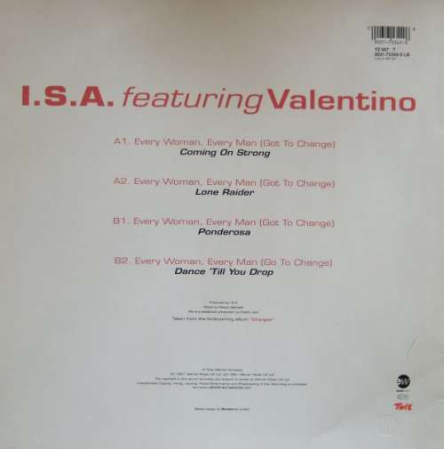 Cover The ISA*Valentino (12) - Every Woman, Every Man (Got To Change) (12) Schallplatten Ankauf