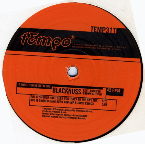 Cover Blacknuss Feat. Jennifer Brown & Titiyo - It Should Have Been You (12) Schallplatten Ankauf
