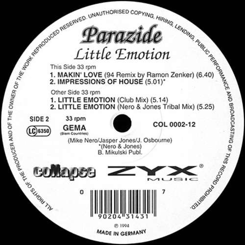 Cover Parazide - Little Emotion (12) Schallplatten Ankauf