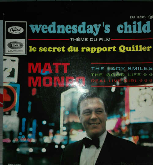 Cover Matt Monro - Wednesday's Child (7, EP) Schallplatten Ankauf