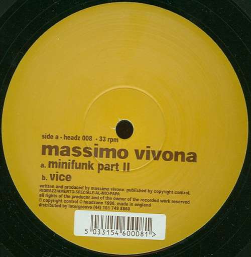 Cover Massimo Vivona - Minifunk Part II / Vice (12) Schallplatten Ankauf
