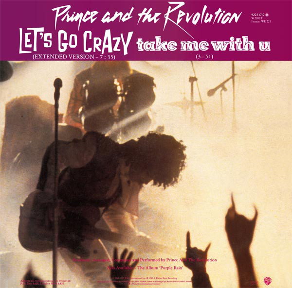 Cover zu Prince And The Revolution - Let's Go Crazy / Take Me With U / Erotic City (12, Single) Schallplatten Ankauf