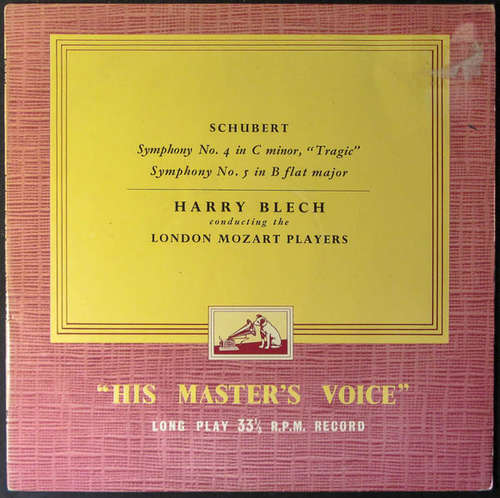 Cover London Mozart Players, Harry Blech - Schubert Symphony No. 4 in C minor, Tragic.  Symphony No.5 in B flat major (LP, Album) Schallplatten Ankauf
