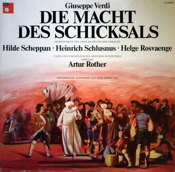 Cover Giuseppe Verdi, Heinrich Schlusnus, Hilde Scheppan, Helge Roswaenge - Die Macht Des Schicksals (LP) Schallplatten Ankauf
