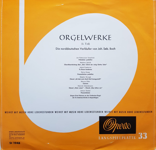 Cover Jörgen Ernst Hansen* - Orgelwerke (3. Teil) (Die Norddeutschen Vorläufer Von Joh. Seb. Bach) (LP, Club) Schallplatten Ankauf