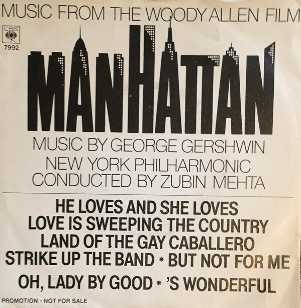 Cover George Gershwin / New York Philharmonic* Conducted By Zubin Mehta - Music From The Woody Allen Film Manhattan (7, Single, Promo) Schallplatten Ankauf