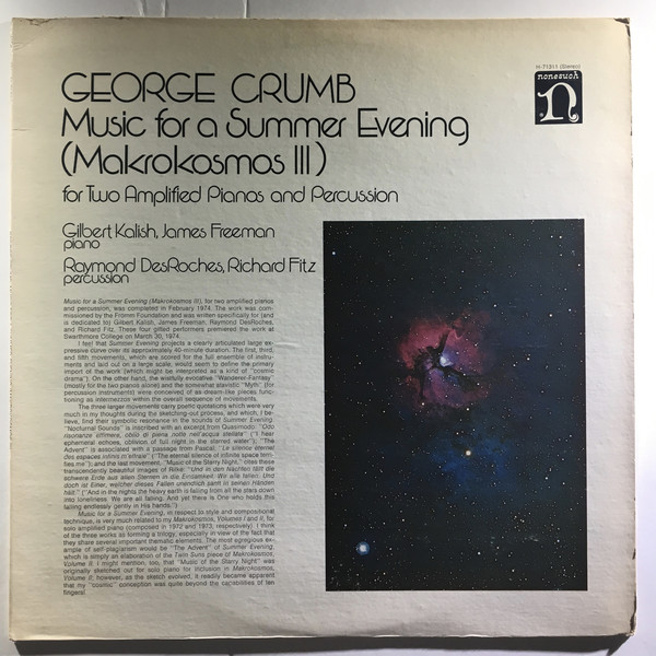 Cover George Crumb - Music For A Summer Evening (Makrokosmos III) (LP, Album) Schallplatten Ankauf
