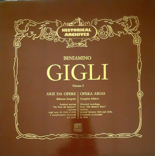 Cover Beniamino Gigli - Beniamino Gigli - Volume 1 (7xLP, Comp, Mono + Box) Schallplatten Ankauf