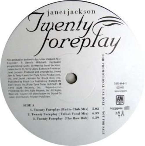 Cover Janet Jackson - Twenty Foreplay (12, Promo) Schallplatten Ankauf