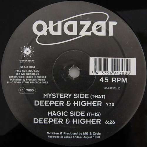 Cover Quazar - Deeper & Higher (12, Maxi) Schallplatten Ankauf