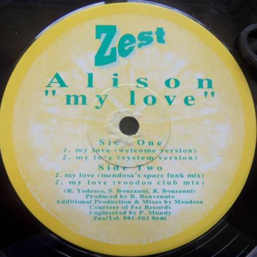 Cover Alison - My Love (12) Schallplatten Ankauf