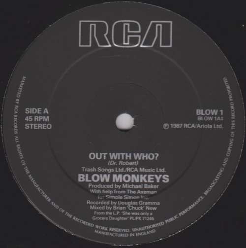Cover The Blow Monkeys - Out With Her (2x12, Gat) Schallplatten Ankauf