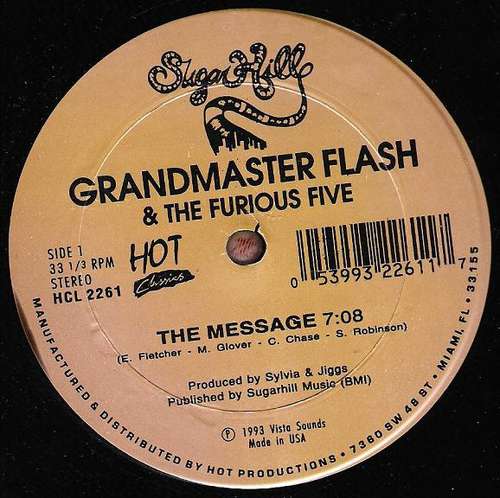 Cover Grandmaster Flash & The Furious Five - The Message / It's Nasty (Genius Of Love) (12) Schallplatten Ankauf