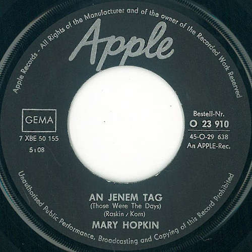 Cover Mary Hopkin - An Jenem Tag (Those Were The Days) / Turn Turn Turn (7, Single, Bla) Schallplatten Ankauf