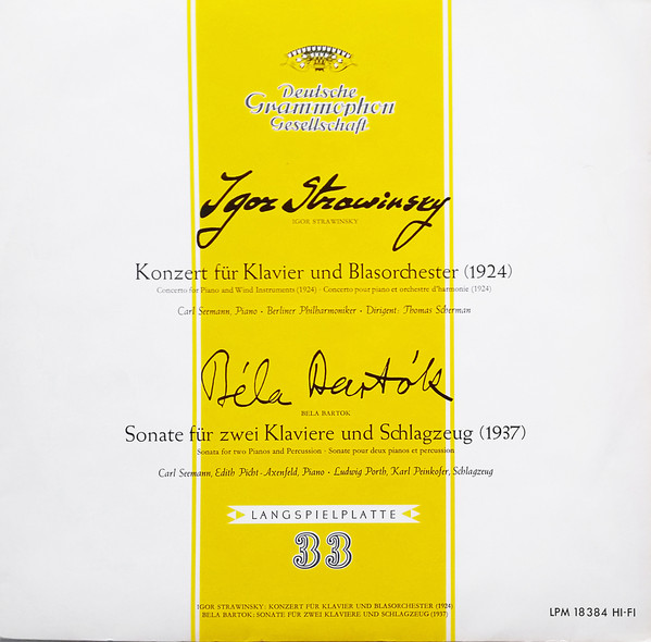 Cover Igor Stravinsky ‧ Bela Bartok* - Konzert Für Klavier Und Blasorchester ‧ Sonate Für Zwei Klaviere Und Schlagzeug (LP, Mono, RE) Schallplatten Ankauf