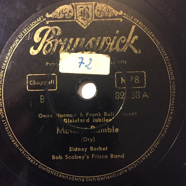Cover Sidney Bechet, Bob Scobey's Frisco Band - Muskrat Ramble / St. Louis Blues (Shellac, 10) Schallplatten Ankauf