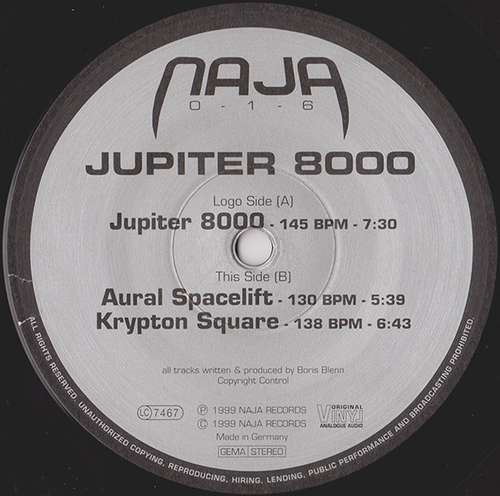 Cover Jupiter 8000 - Jupiter 8000 / Aural Spacelift / Krypton Square (12) Schallplatten Ankauf